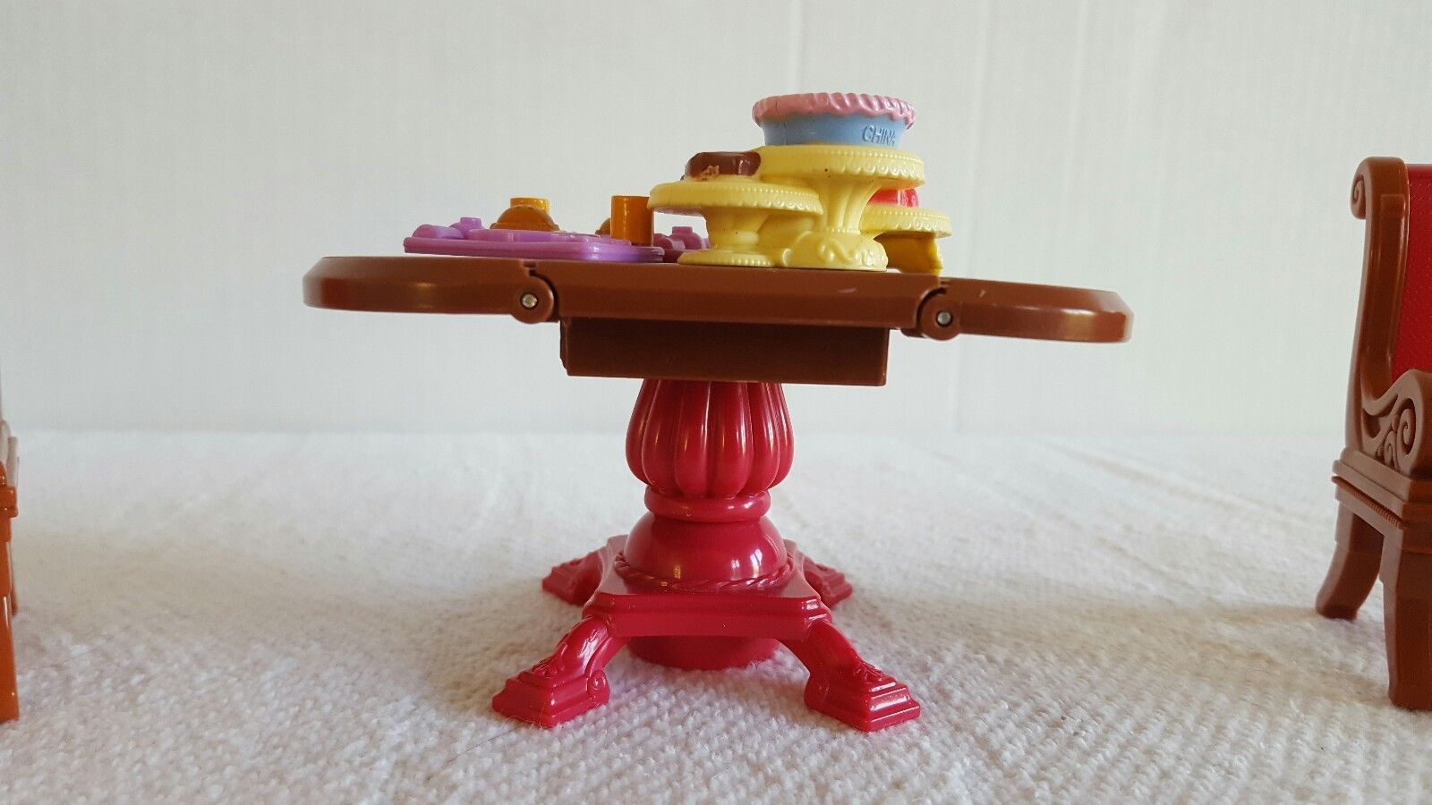 FisherPrice Loving Family Dining Room Table Chairs Set with Food EUC