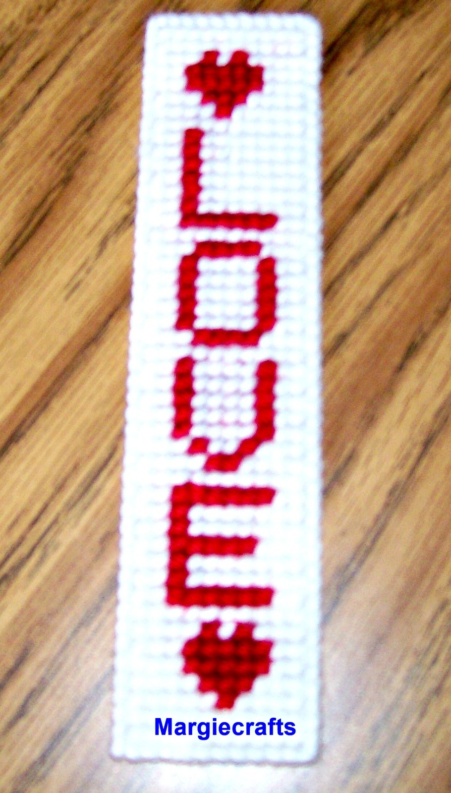 Love Bookmark, Plastic Canvas Bookmark, Handmade, Plastic Canvas ...