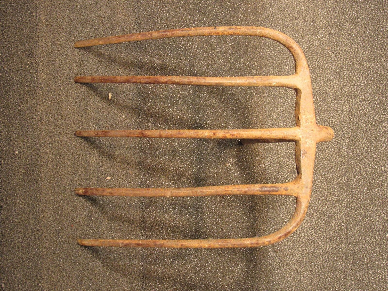 Vintage Silage Fork 90 Degree Pitchfork Head 5 Tines Farm Garden Tool