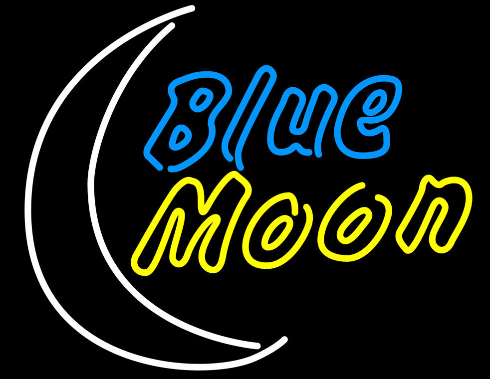 Blue Moon Yellow Neon Sign - Neon