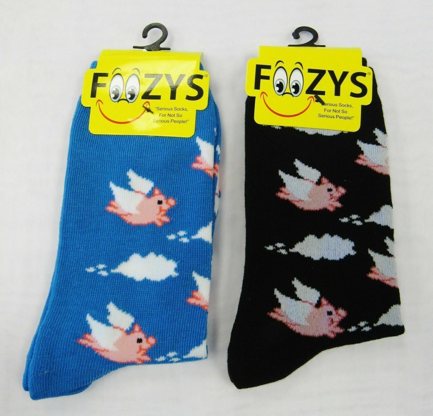 Flying Pig Wings When Pigs Fly Sky Sow Boar Fun Foozys Socks 2 Pairs Women's