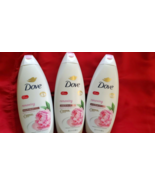 3 PACK DOVE BODY WASH PEONY &amp; ROSE OIL EFFECTIVELY WASHES AWAY BACTERIA - $41.58