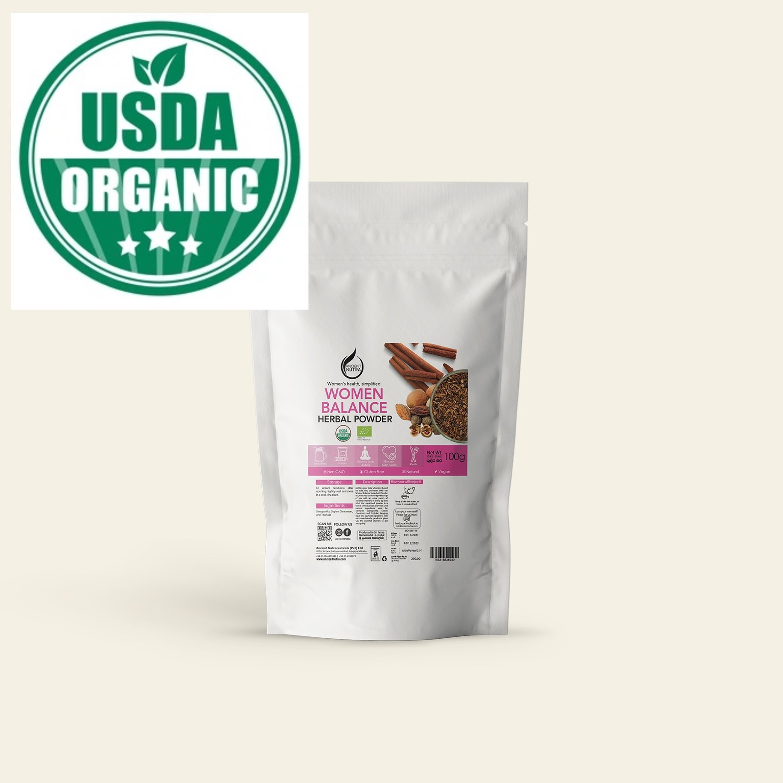 Women Balance Herbal Powder Tea Vitamin Supplement USDA Organic  Fast Shipping