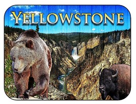 Yellowstone National Park with Bear and Bison Fridge Magnet - $7.00