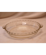 Pyrex Fluted Pie Pan Plate Tab Handles Clear Glass 10&quot; - $19.79