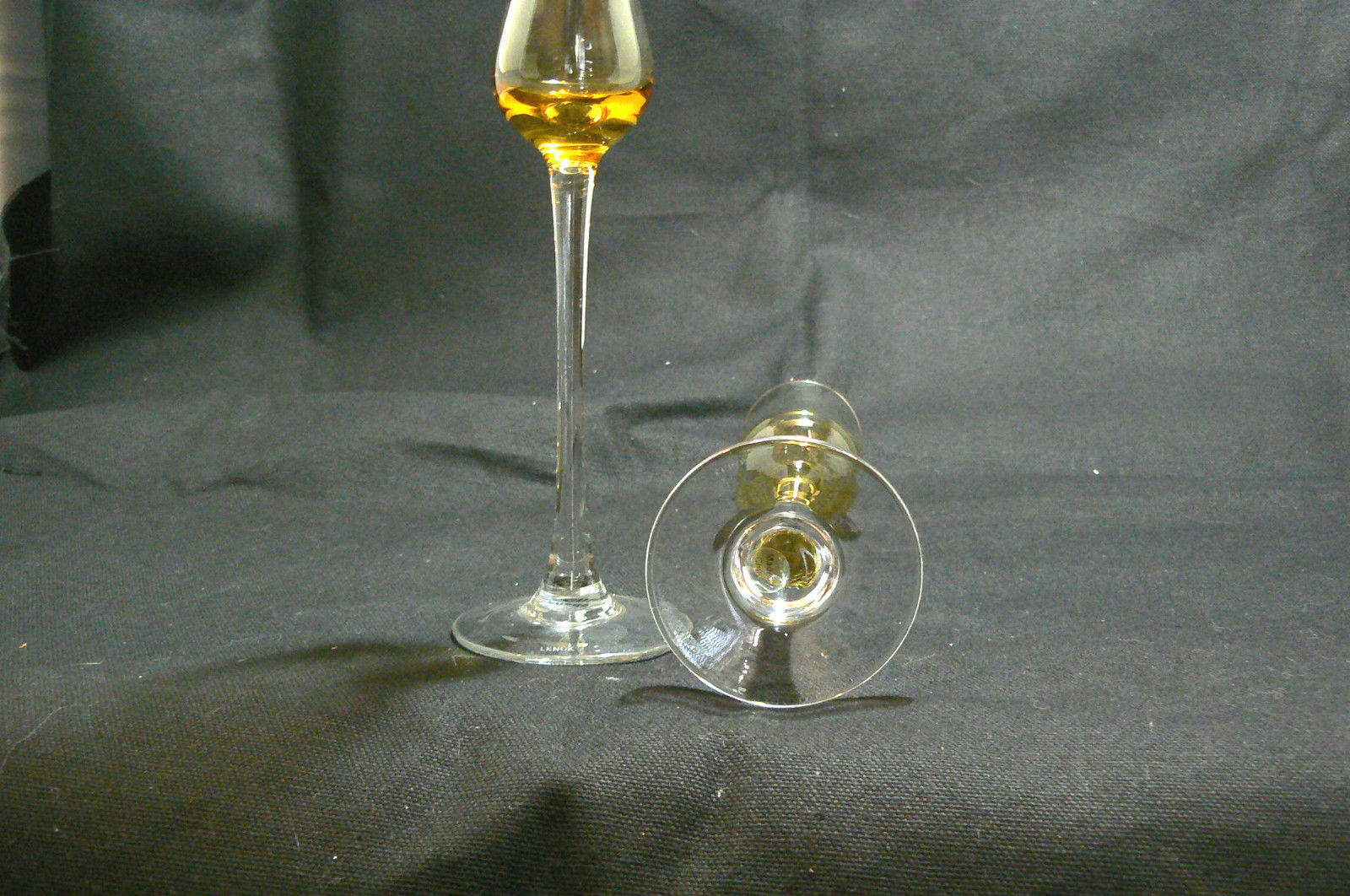Vintage Lenox Crystal " Amber Gems " Tall Cordial Glasses Lenox