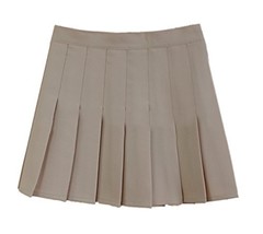 Women High Waist Solid Pleated Plus size Single Tennis Skirts (2XL,Khaki) - $23.75