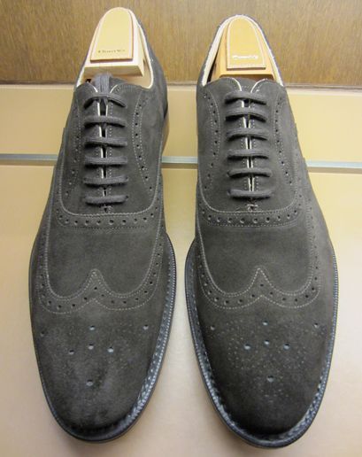 grey suede wingtips