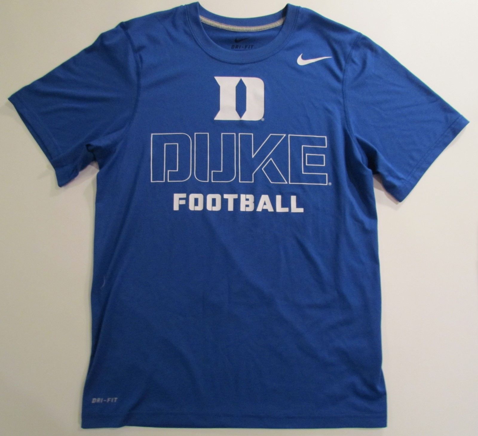 MENS NIKE DRI-FIT DUKE BLUE DEVILS FOOTBALL T-SHIRT Small S D2 - T ...