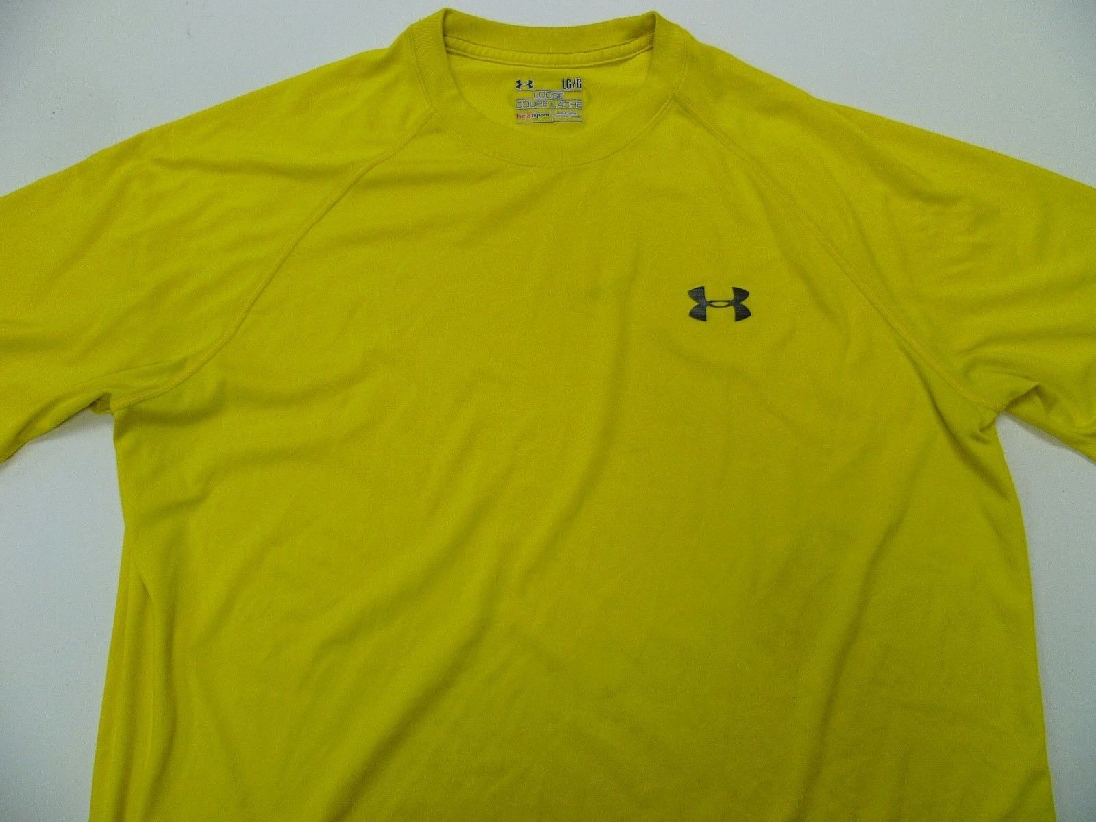 Men's Under Armour Neon Yellow Heatgear Loose Fit Athletic Shirt Large ...
