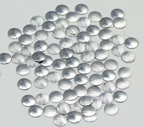 8mm Silver Round Hotfix Nailheads - 100 Pieces
