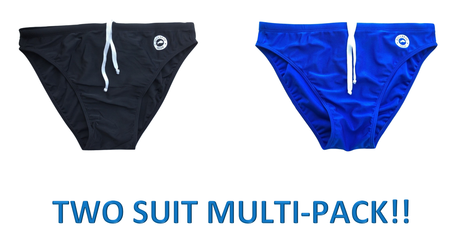 2 Pairs! Black & Blue Mens Lycra Spandex Swim Briefs S, M, L Speedo