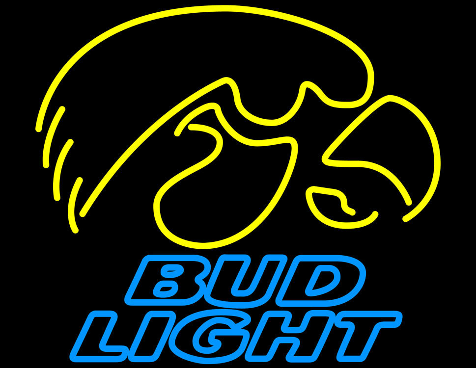 Bud Light University of Iowa Hawkeyes Neon Sign Other Collectible