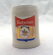 Budweiser collectible beer ceramic mug heavy stein gray red gold blue logo - $9.41