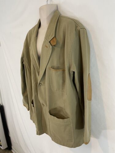 Orvis Mens L Khaki Canvas Cotton Mesh Lined Zambezi Safari Jacket