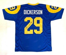 ERIC DICKERSON HOF 99 SIGNED PRO STYLE JERSEY w/ BECKETT WITNESSED COA image 1