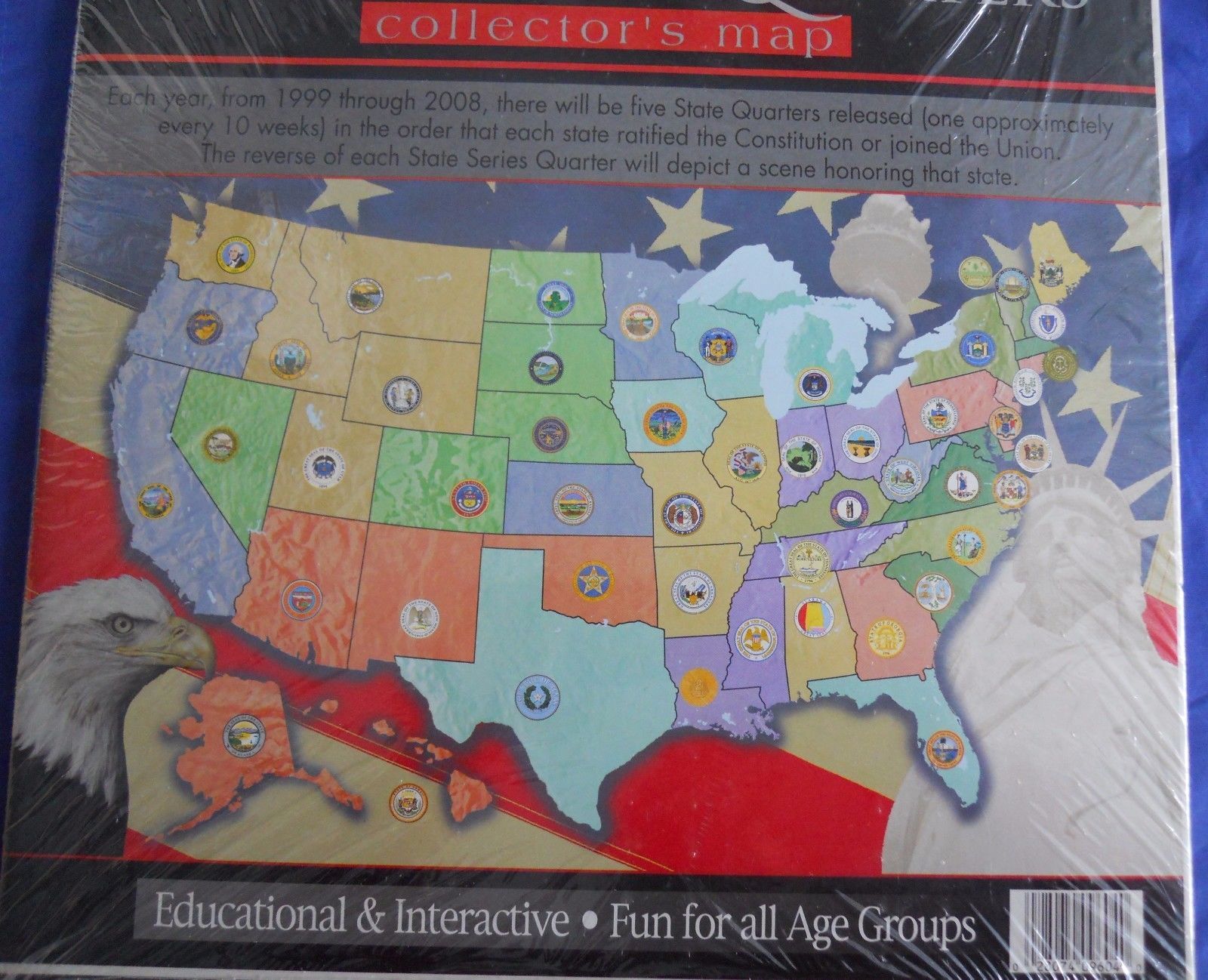 State Series Quarters Collector's Map Coin Collection Display Board ...