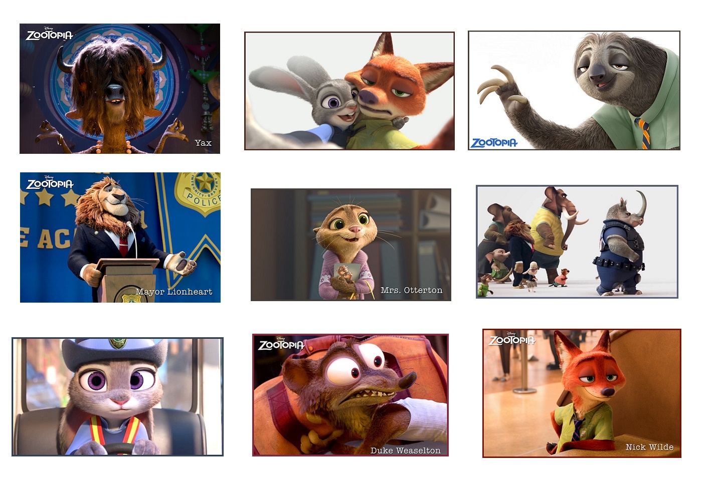9 zootopia stickers birthday party favors labels decals rewards