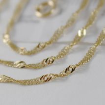 SOLID 18K YELLOW GOLD SINGAPORE BRAID ROPE CHAIN 16 INCHES, 2 MM MADE IN ITALY image 4