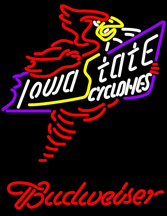 Show full-size image of Budweiser Killer Iowa State Cyclones Neon Sign.