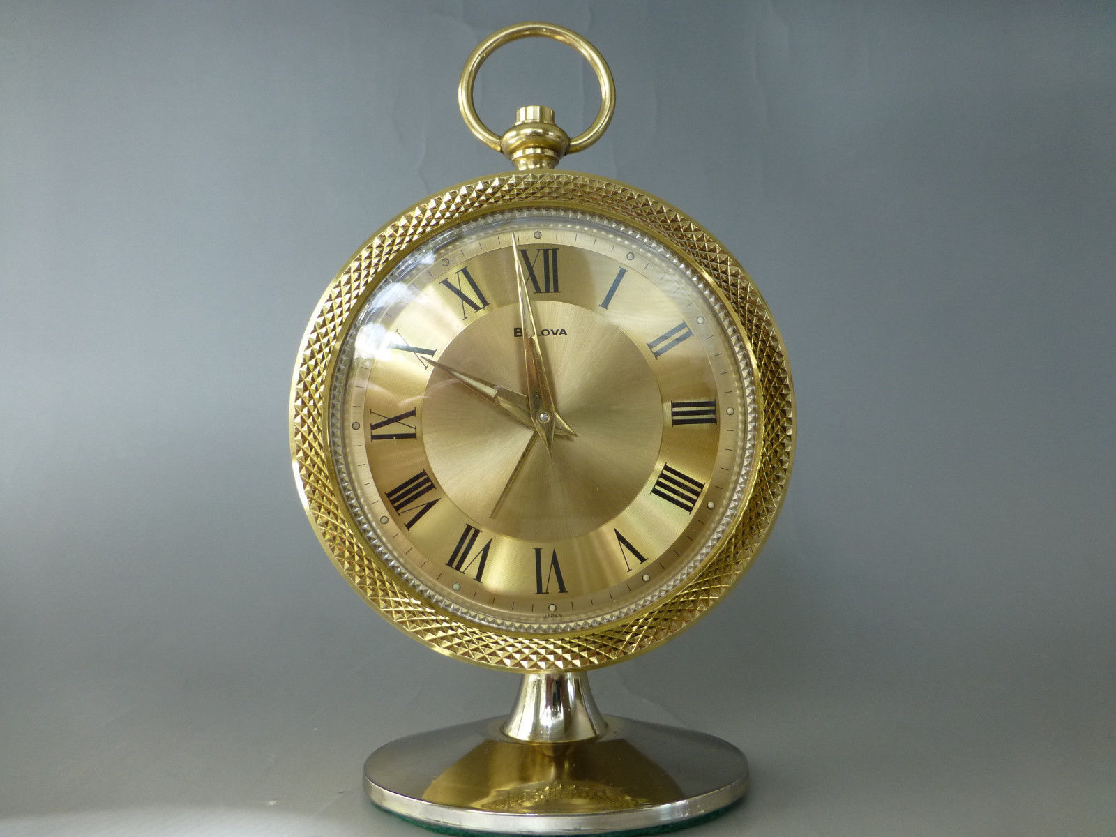 Vintage Mechnical Alarm Clock Key Wind "BULOVA" Made In JAPAN (Watch