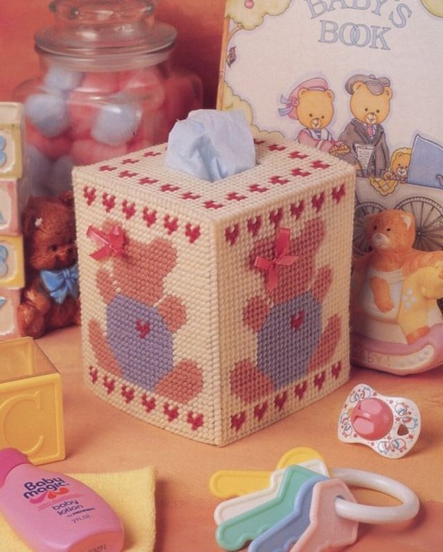 Baby Bear Tissue Box Annie/'s Plastic Canvas Pattern NEW $3 Flat Rate Shipping