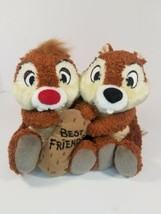 Disneyland  Chip & Dale Chipmunk Pair Holding Best Friends Peanut 7" each Plush - $10.84