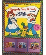 Vintage Raggedy Ann Andy Circus Play Day Paper Dolls Book Uncut Whitman ... - $9.50