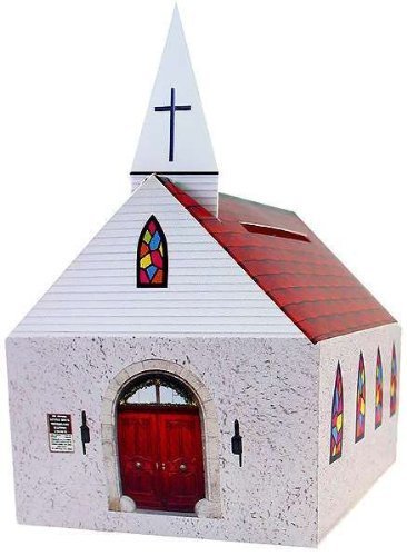 Church Shaped Donation Banks Cardboard Package of 24