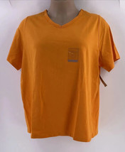 Catherines Woman TShirt Blouse 1X Orange Short Sleeve Pullover Suprema - $16.82