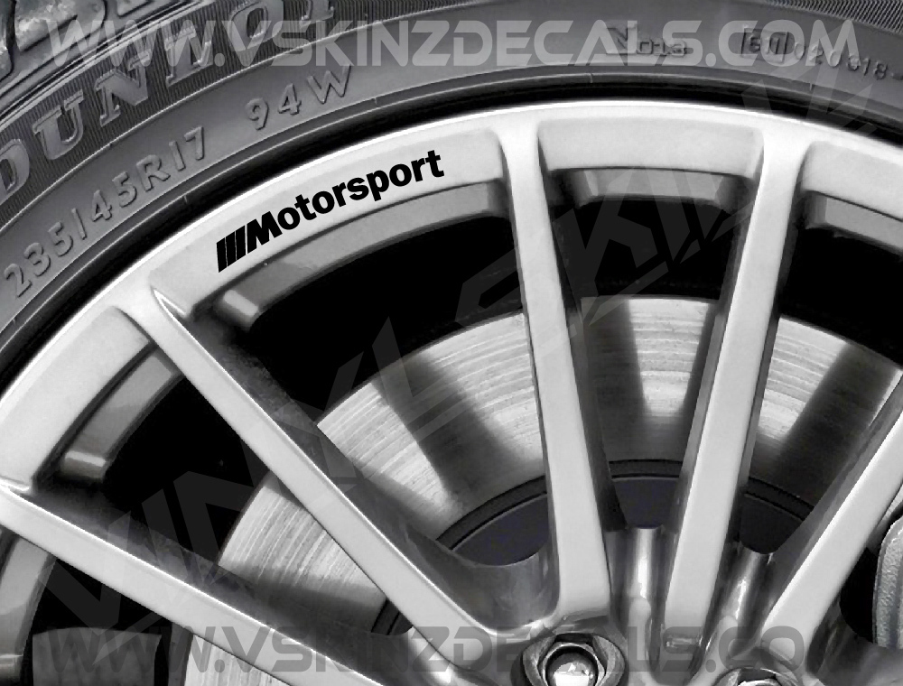 BMW M Motorsport Logo Wheel Rim Decals Kit Stickers Premium Quality Alpina M3 M4