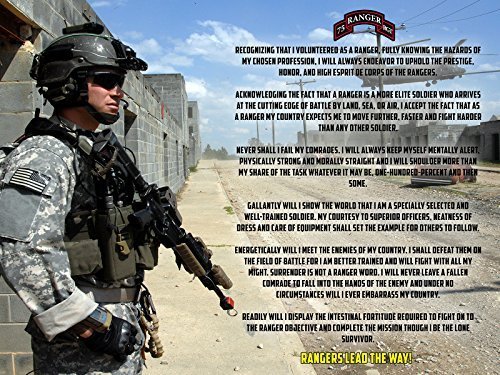 Army Rangers Creed Poster Army Ranger Creed 18X24 (RANGERSV80 ...