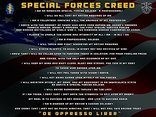 Special Forces Poster Special Forces Creed Special Forces Gifts 18X24 ...