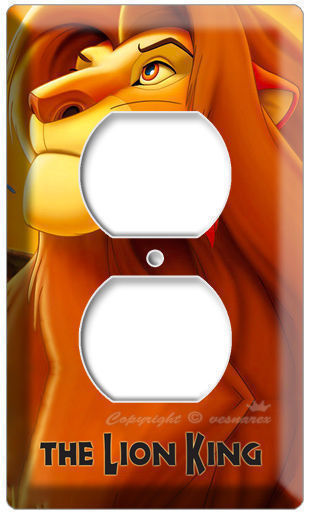LION KING ADULT SIMBA DISNEY MOVIE 2 HOLE POWER OUTLET WALL PLATE COVER ROOM ART