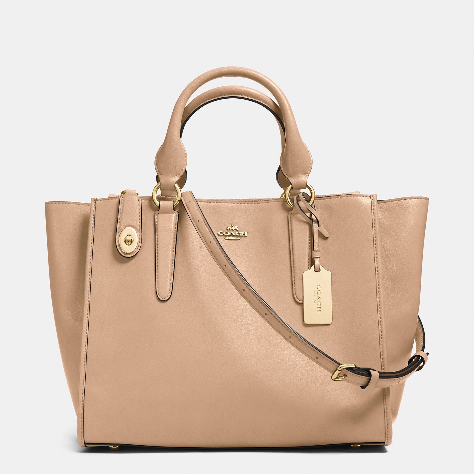 Coach Beechwood Leather Zip-Top Closure Crosby Carryall/Shoulder ...