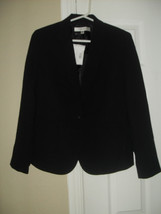 Nine West New Black Pinstripe Long Sleeves One-Button Blazer Jacket  10 - $22.99
