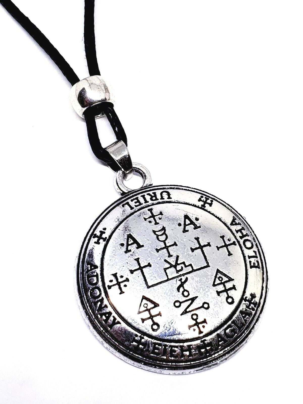 Archangel Uriel Pendant Talisman Sigil Evocation Beaded Cord Necklace