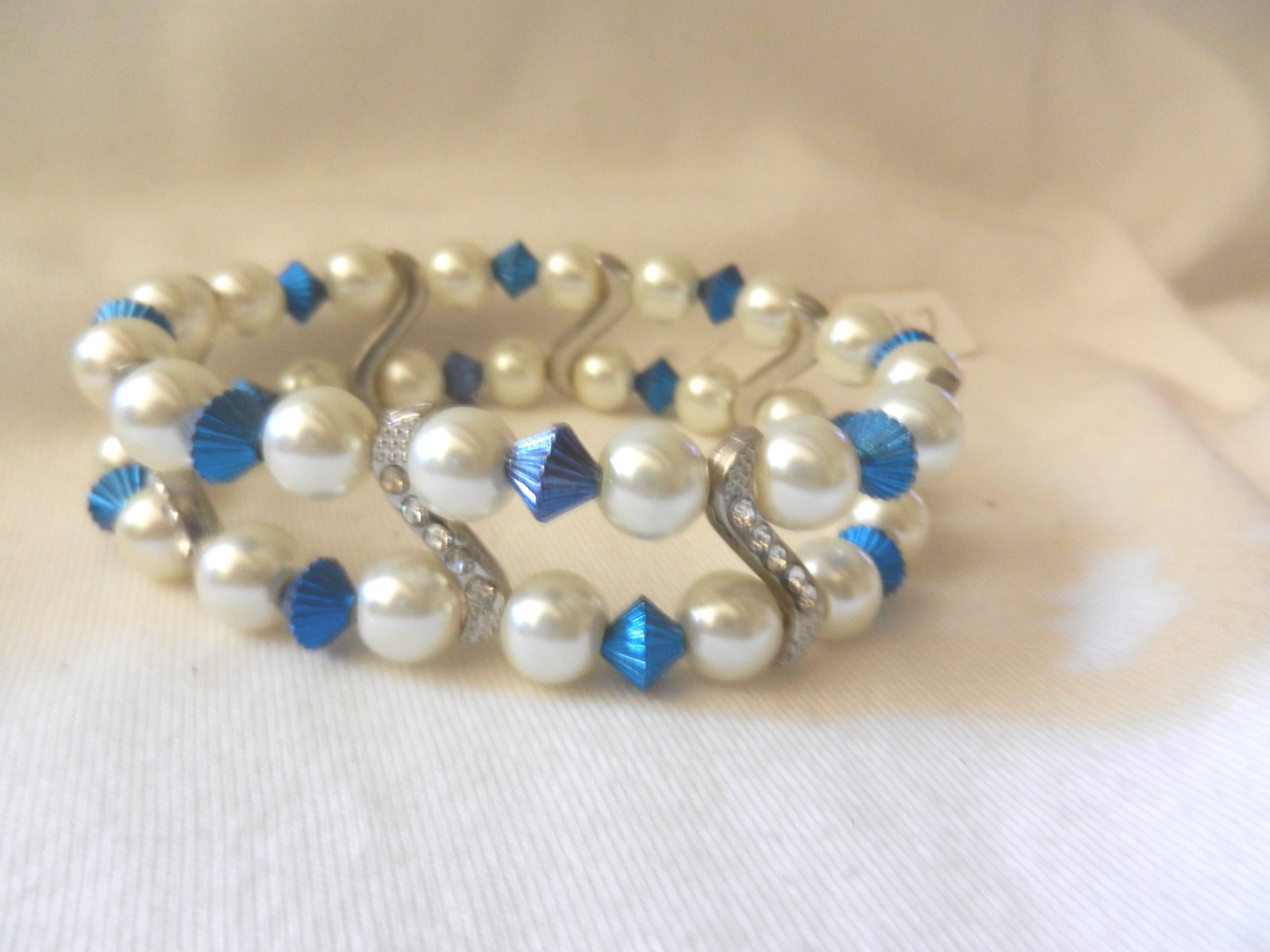 New Handmade Charming Beads Stretch Rhinestones Faux Pearl Bracelet Bracelets