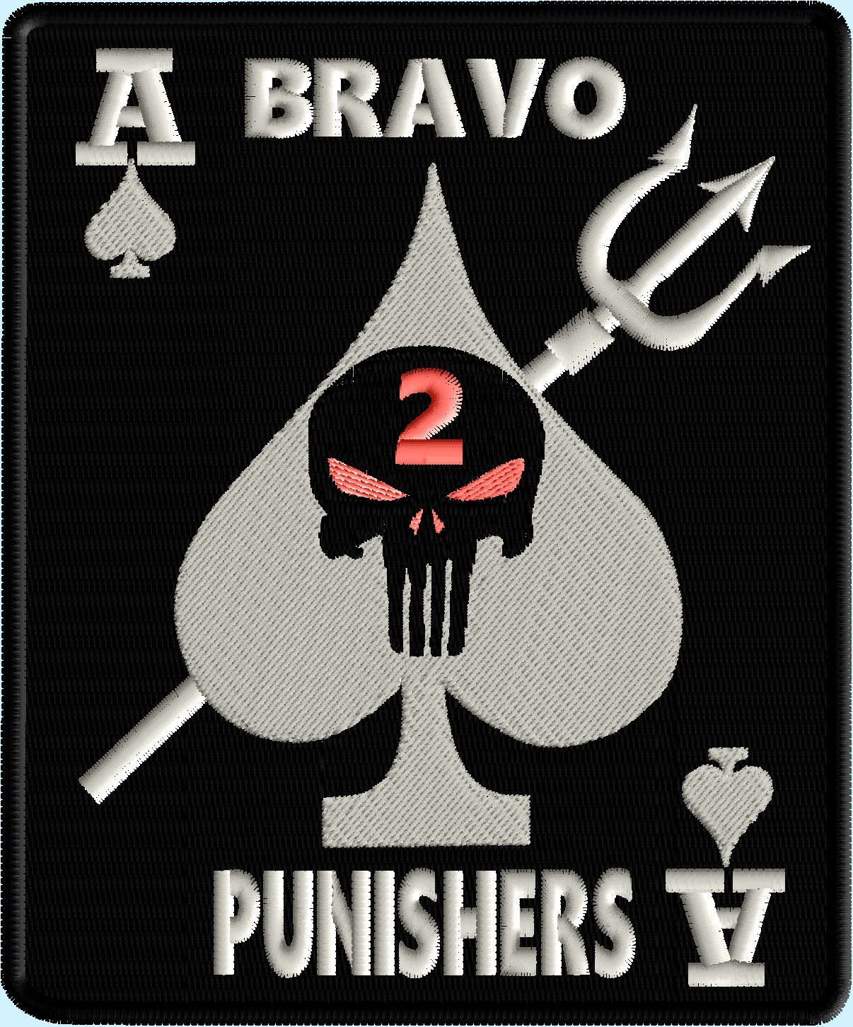 US Navy SEAL Team 2 Bravo logo, 4 size pack, digitized machine