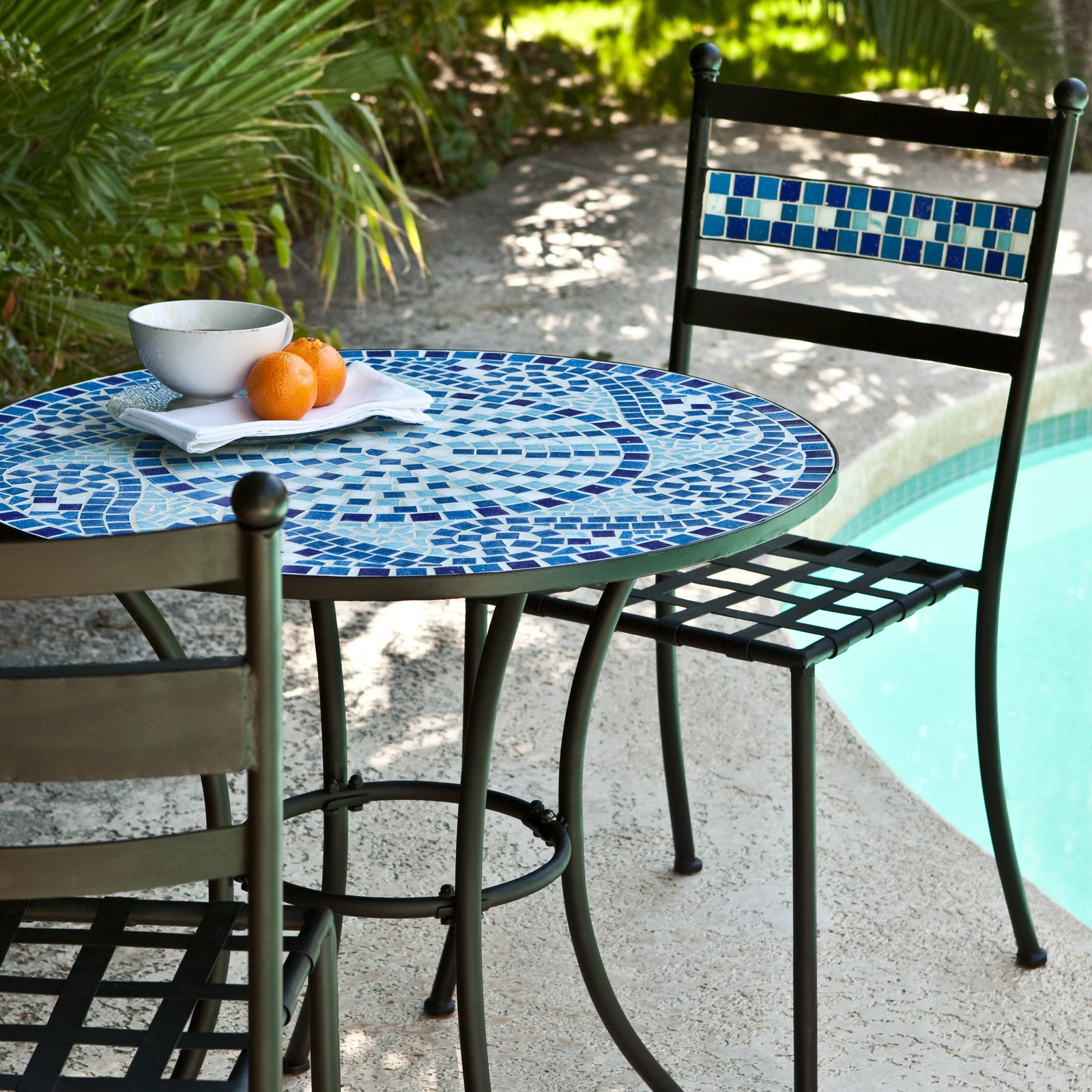 Bistro Set Patio Table Chairs Mosaic Tile Garden Deck ...