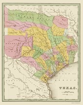 Texas Eastern Landowner Grants - Bradford 1838 - 23 x 28.94 - $36.95+