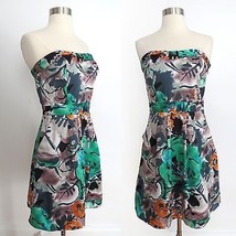 The Limited size 2 colorful abstract floral botanical print strapless dress - $8.65