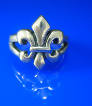 Vintage Fleur de lis RING sterling silver rennaissance medieval knight French fl - $125.00