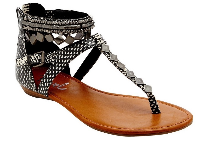 Women's Black Sandals with Studs Size 8 Snake Stella Print - Sandals ...