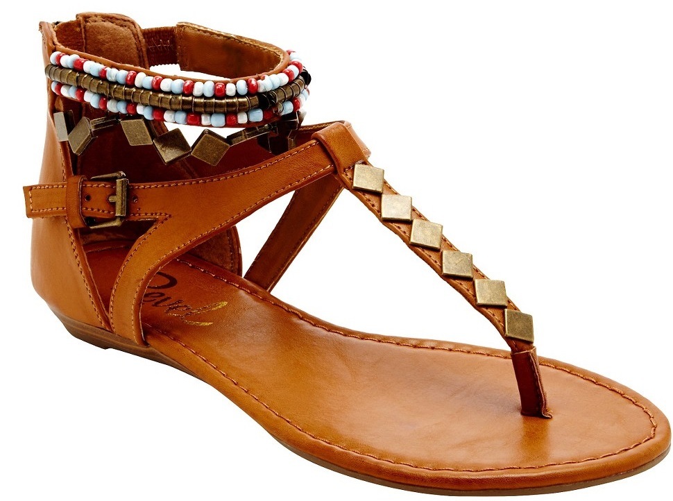 brown sandals with gold studs