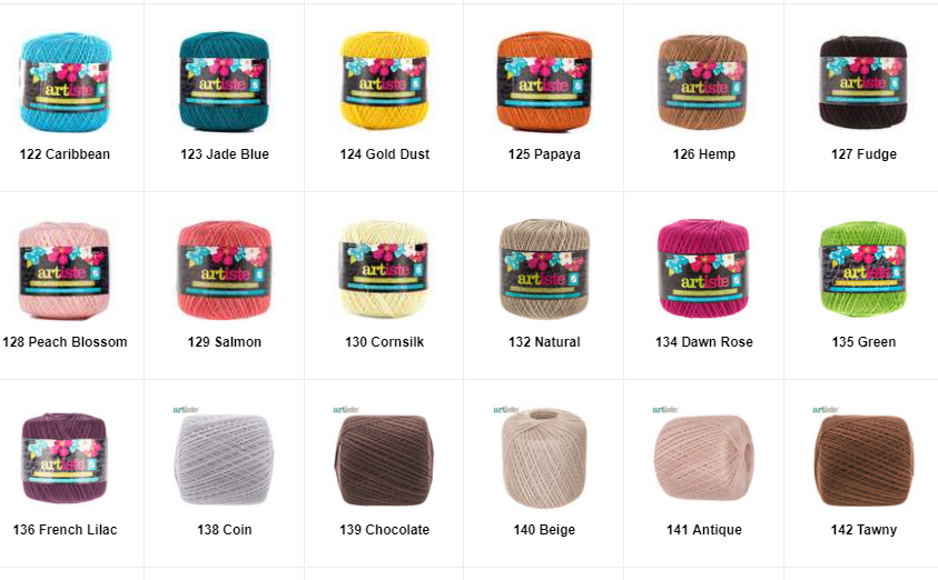 Artiste Cotton Crochet Thread 10 Various Colors! New! Price Per Skein