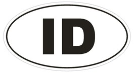 ID Idaho EURO OVAL Bumper Sticker or Helmet Sticker D458 Indonesia Country Code - $1.39+