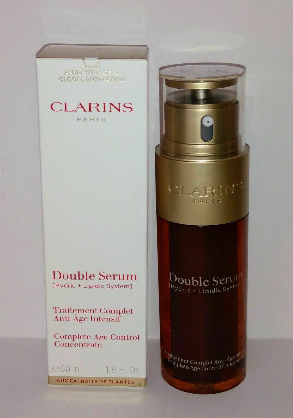 Clarins Paris Double Serum Complete Age Control 1.6 FL.OZ. New & Fresh