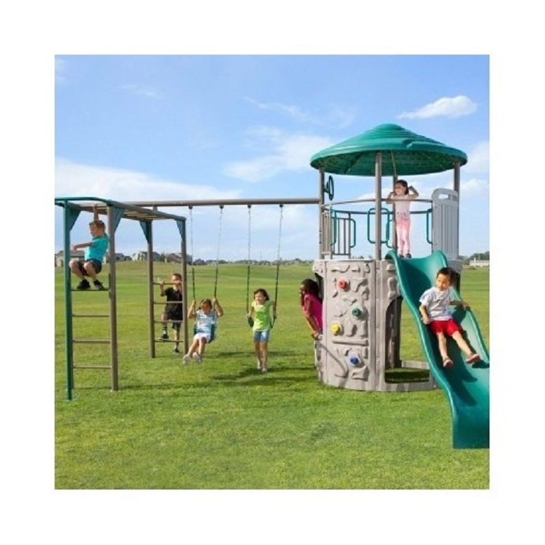 Tower Adventure Swing Set Strong Metal Playset Jungle Gym Playhouse