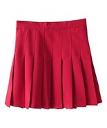 Women&#39;s High Waist Solid Pleated Mini Tennis Skirt (M , Wine red) - $29.69